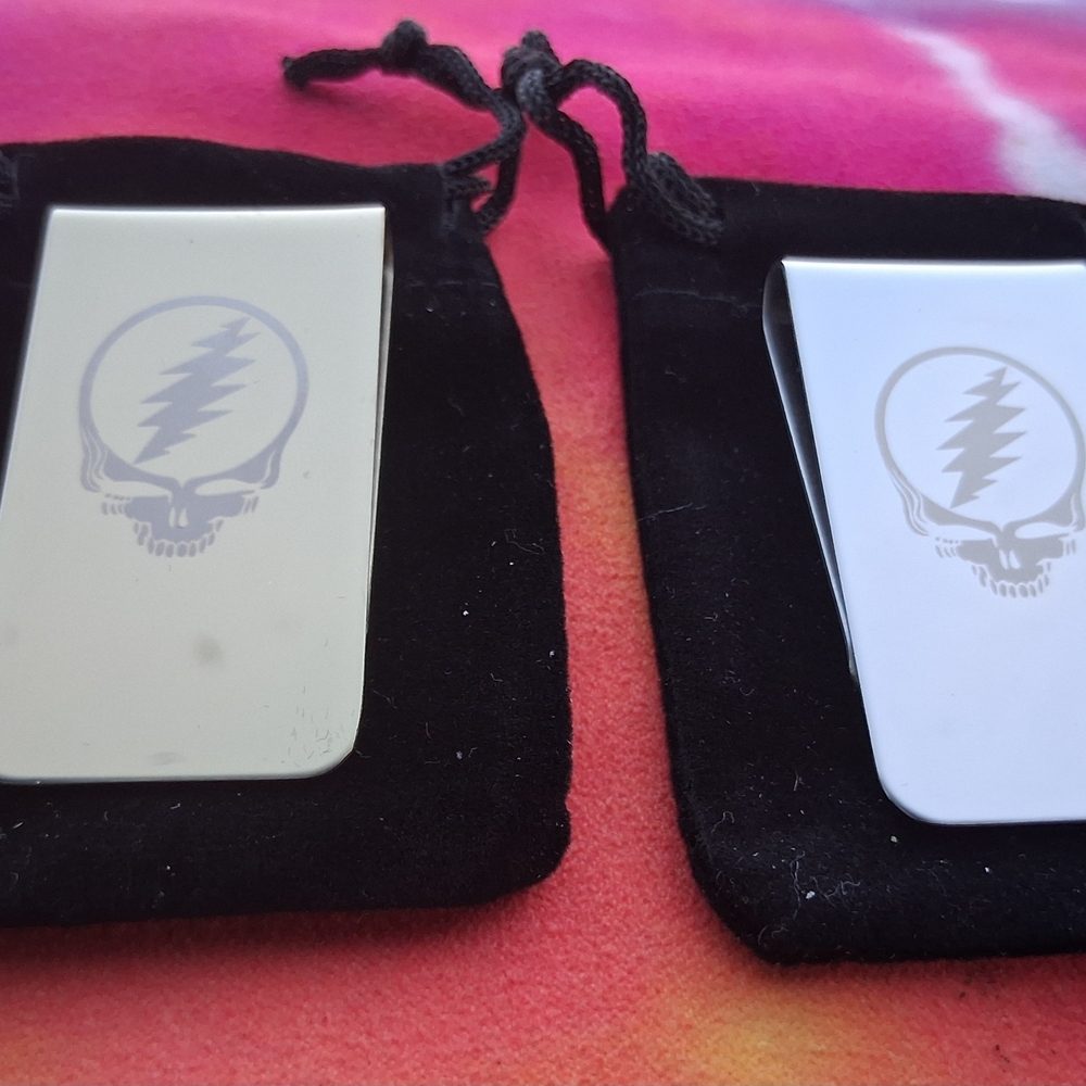 Grateful Dead Steal Your Face Stainless Steel Money Clip Pair
